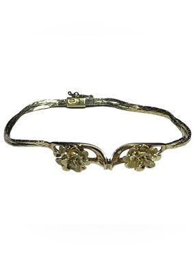 14k Solid Fine Italian Gold Floral Bracelet!